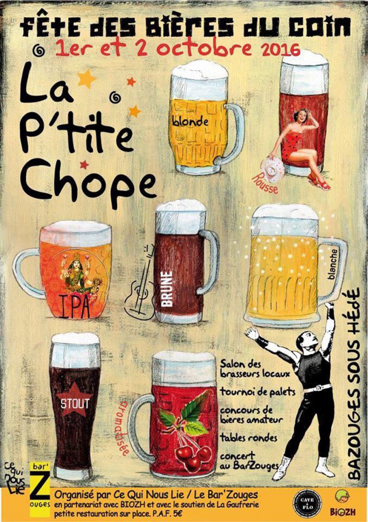 Affiche Fete des bières du coin à Bazouges sous Hédé octobre 2016