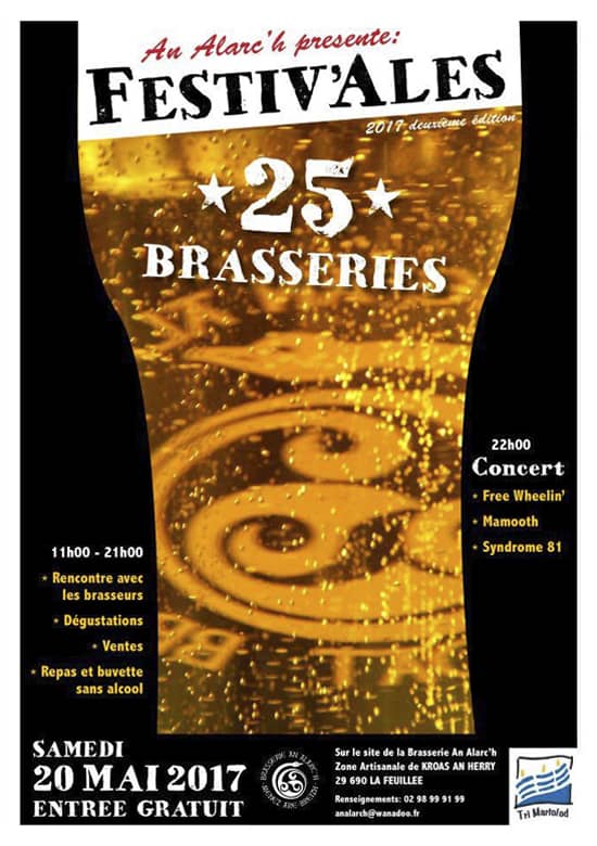 Affiche Salon Festiv'Ales, samedi 20 mai 2017 à la Brasserie An Alarc'h