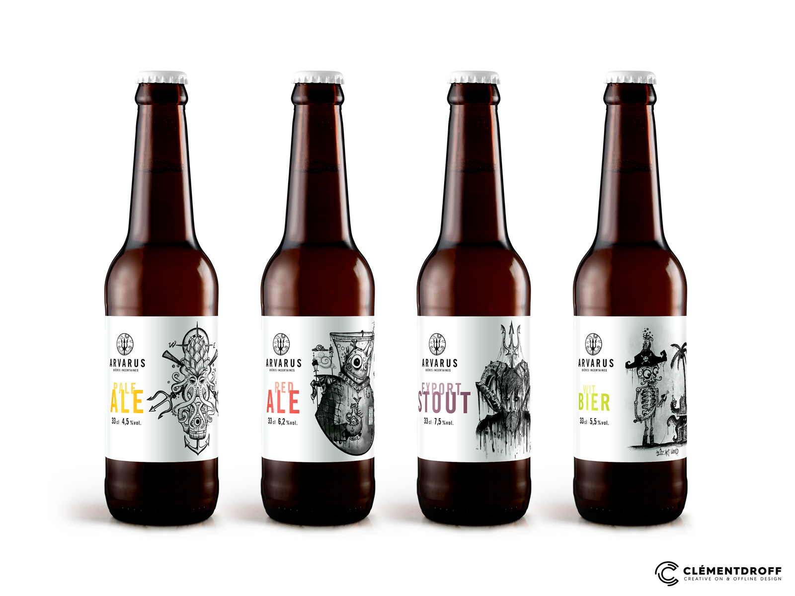Mockup Gamme Permanente Etiquettes Brasserie Arvarus