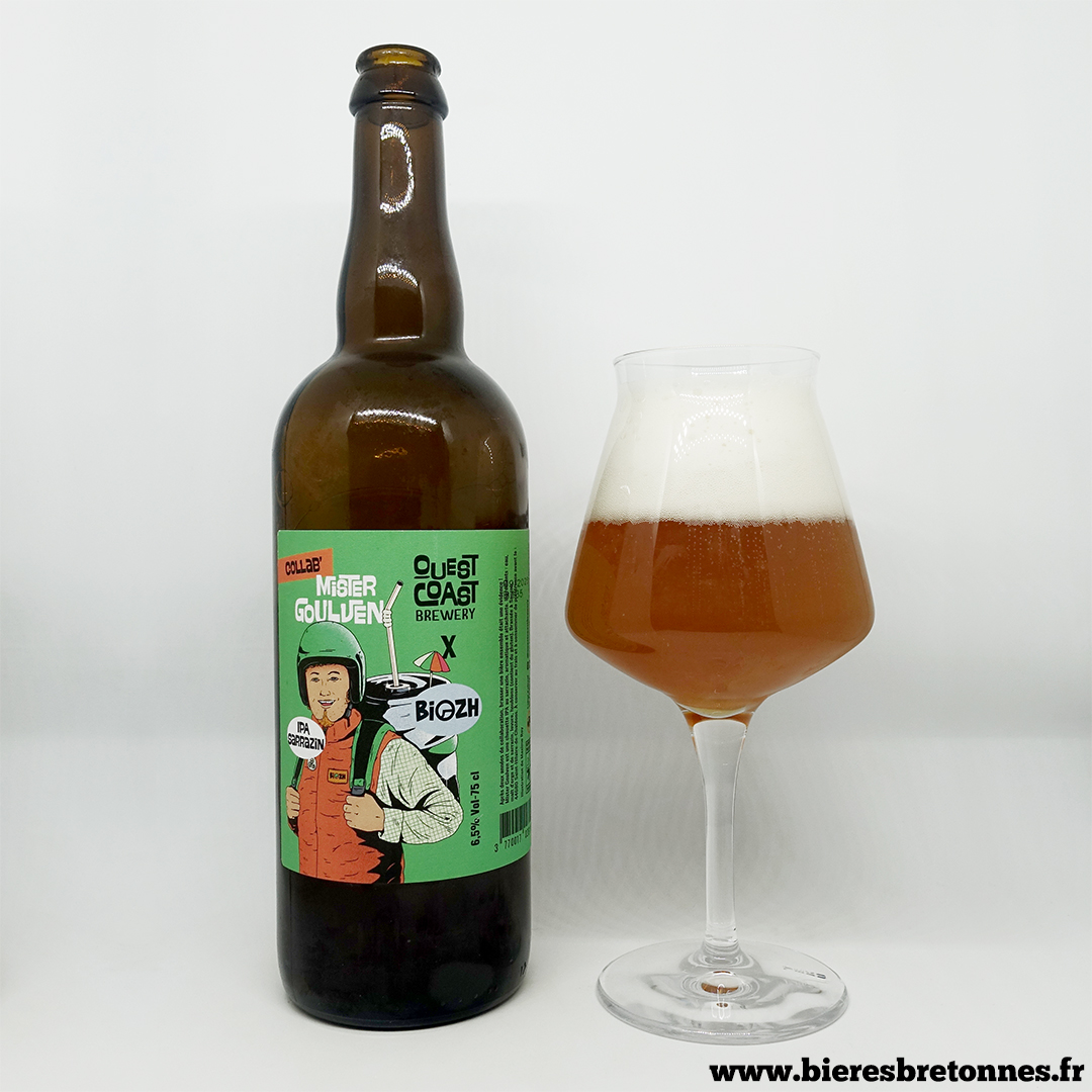 Mister Goulven IPA Sarrazin - 6,5% vol. - 75 cl - Collab’ Ouest Coast Brewery / BIOZH