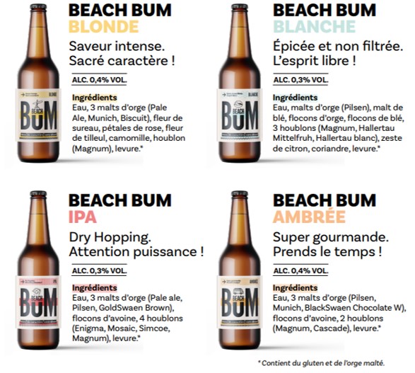 Gamme Bieres Sans Alcool Bum Beach Pornic