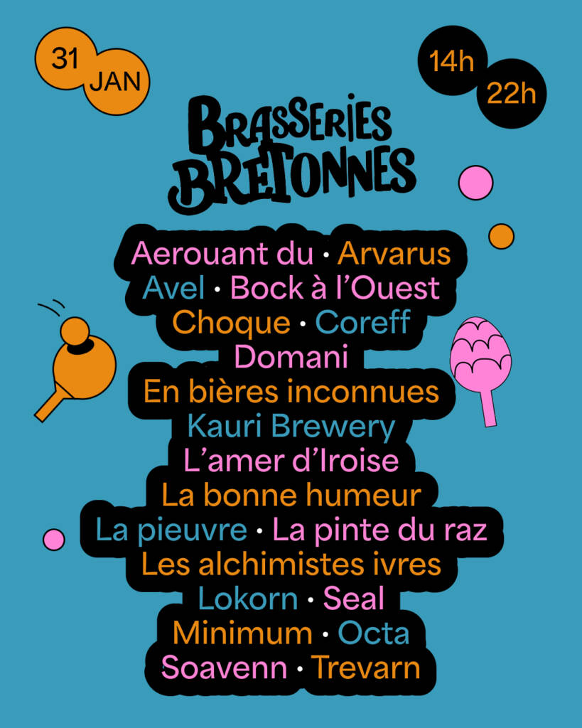 Liste des brasseries présentes au salon À la table des brasseurs bretons à Saint-Divy 2026